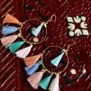 فروش گوشواره مکرومه (رنگین کمان) در سمنان